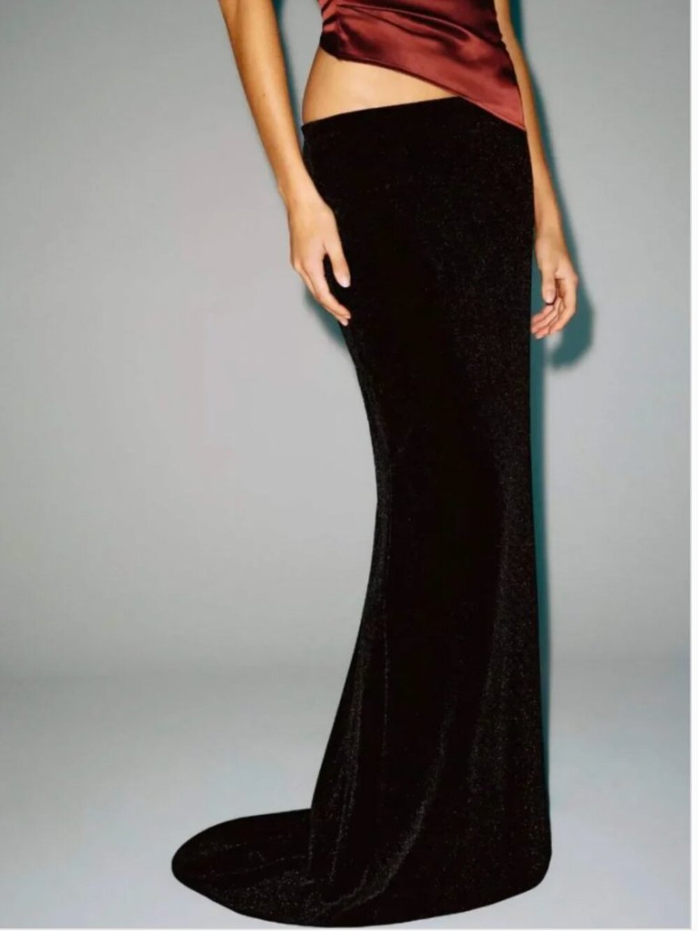 ✨ SALE✨Reformation Jayne Knit Maxi Skirt Velvet Black Noir Classic XSmall